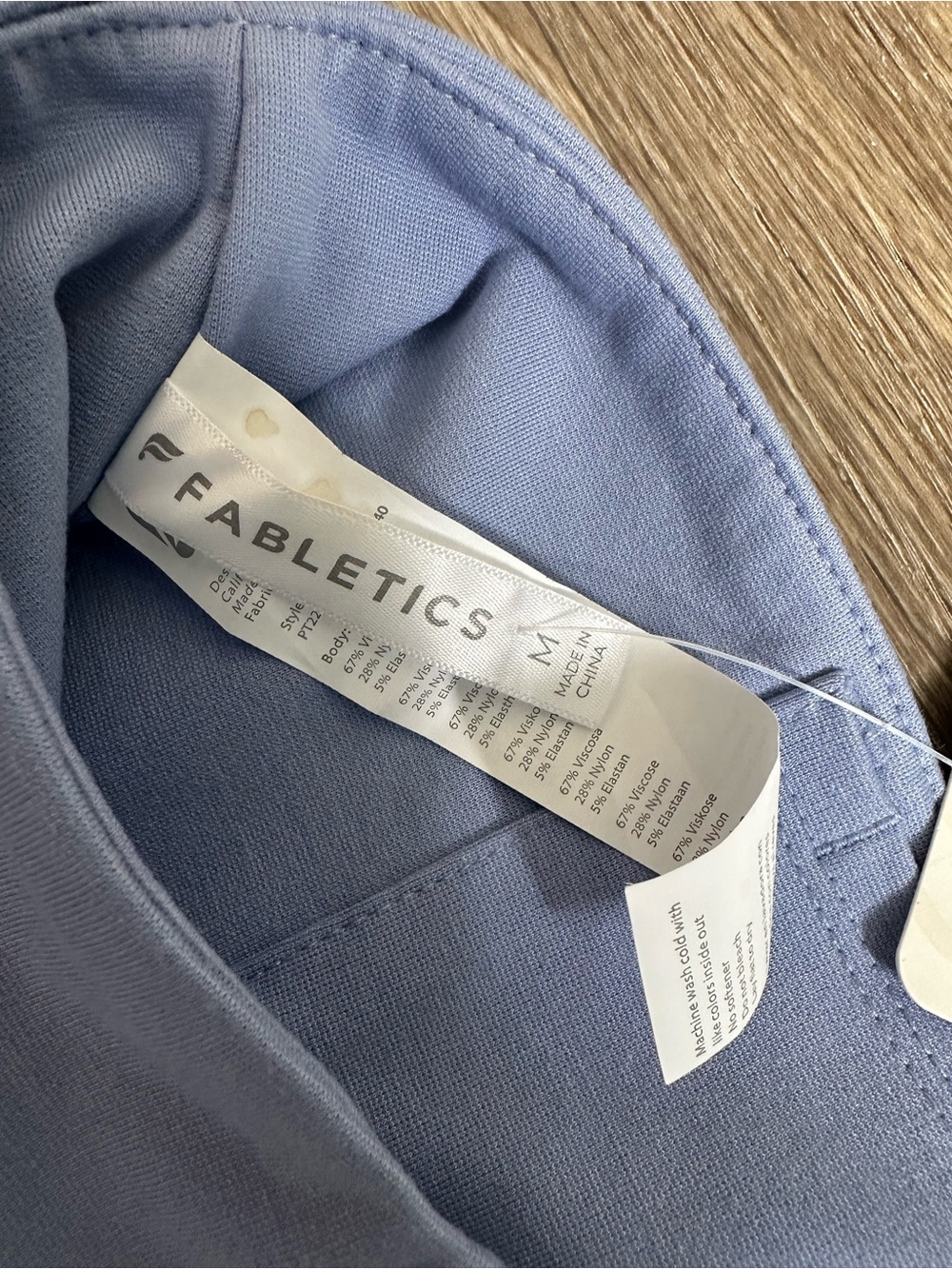 Fabletics 24/7 Skinny Leggings Blue High Rise Zipper Ankle Slit‎ Size Medium 8 - Picture 5 of 7
